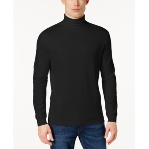 Club Room Turtleneck Mens 2XL Deep Black Cotton NWT - Picture 1 of 8